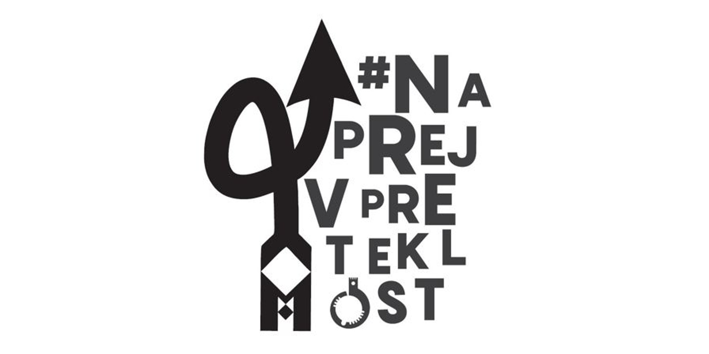 Logotip projekta Naprej v preteklost z vkorporiranim logotipom Ljubljanskega gradu.